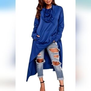 Womens Pullover Hankerchief Hem Top